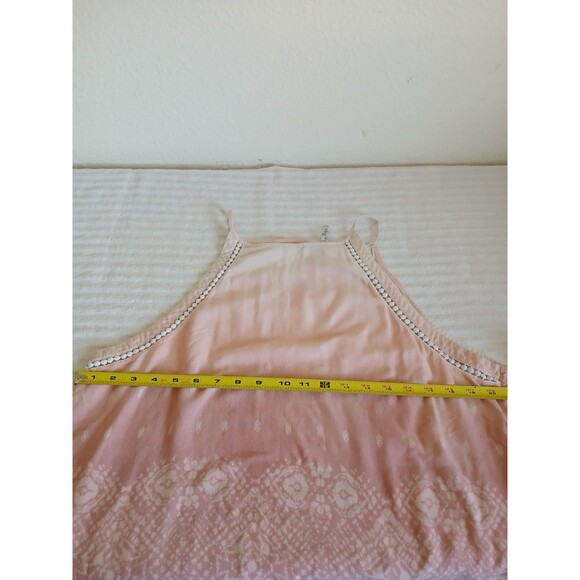 Mudd Womens Rayon Halter Pink Tank Top Size XL Lace Details Bohemian - Picture 10 of 13